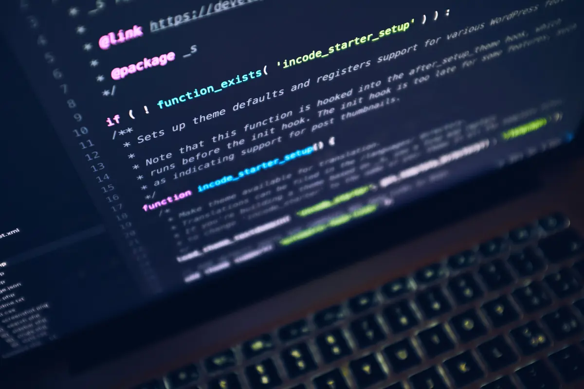 A developer working at a keyboard
